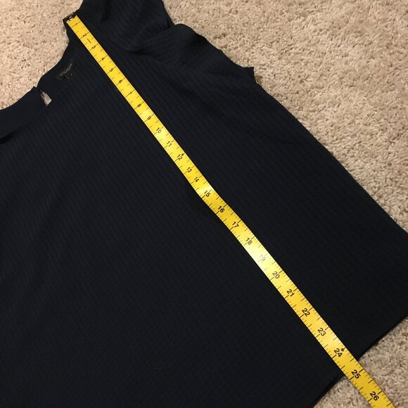 Ann Taylor Navy Blue Ruffled Flutter Sleeveless Blouse - Picture 14 of 14